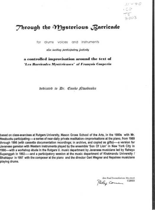 Corner-Through the Mysterious Barricade